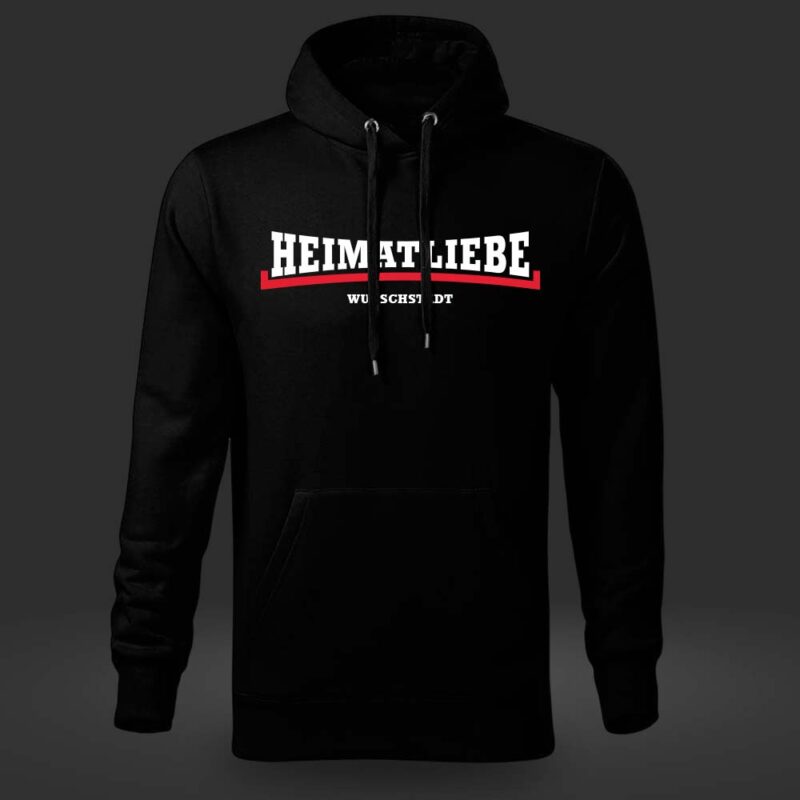Heimatliebe Herren Hoodie Schwarz Rot Wunschstadt 👕 Heimatliebe T-Shirt mit Wunschstadt Heimatliebe Herren Hoodie Schwarz Rot Wunschstadt