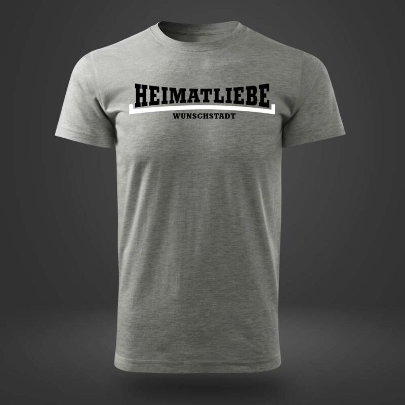 HeimatliebeT Shirt grau schwarz weiss 👕 Heimatliebe T-Shirt mit Wunschstadt HeimatliebeT Shirt grau schwarz weiss