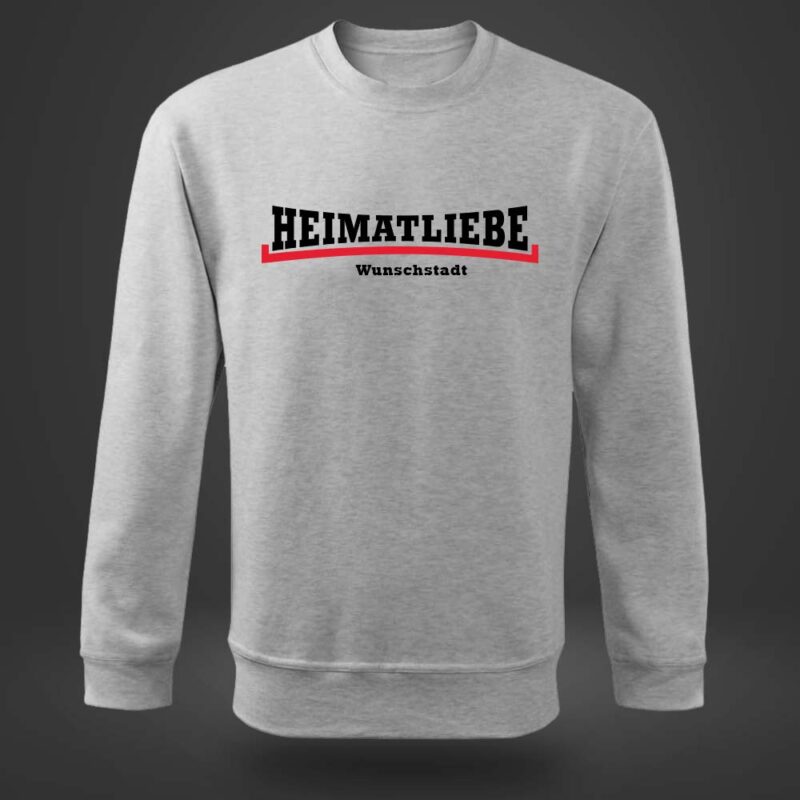 Herren Pullover grau rot Wunschtext