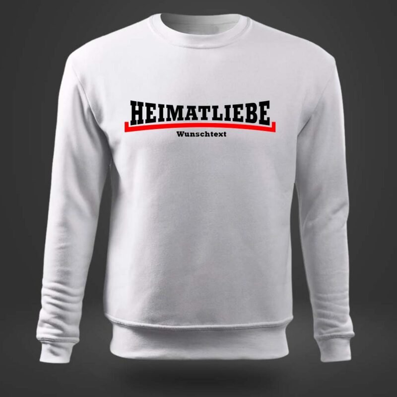 Herren Pullover weiss rot Wunschtext