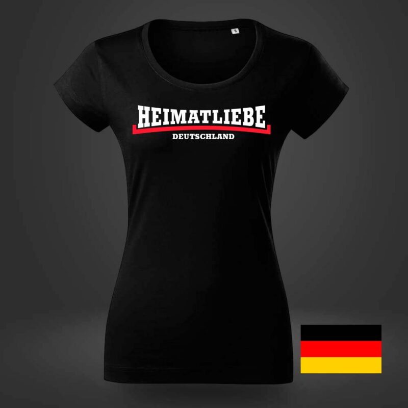 T Shirt Damen Deutschland Schwarz fl 👕 Heimatliebe T-Shirt mit Wunschstadt T Shirt Damen Deutschland Schwarz fl