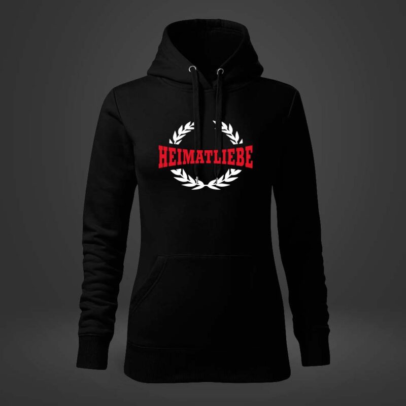 Damen Hoodie Heimatliebe Lorbeer schwarz