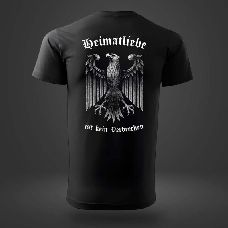 Heimatliebe ist kein Verbrechen Shirt Brust Männer schwarz