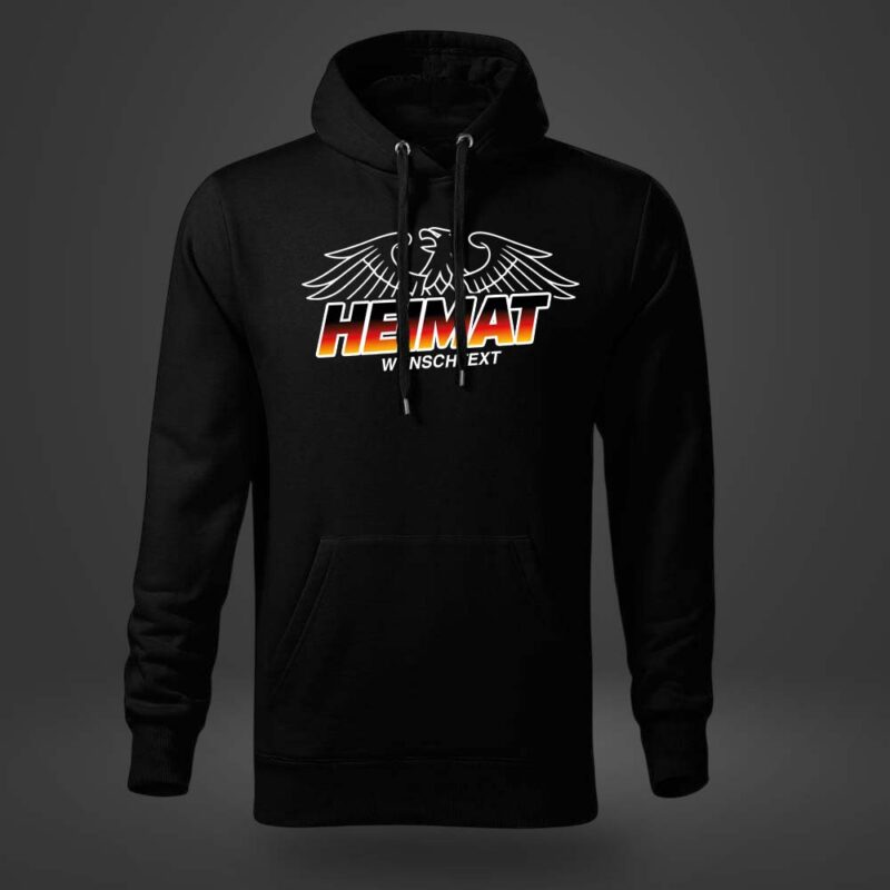 HeimatAdlerWunschHoodieD 👕 Heimatliebe T-Shirt mit Wunschstadt HeimatAdlerWunschHoodieD
