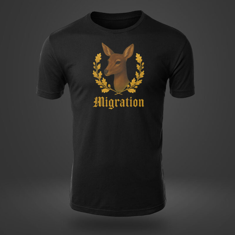 migration-reh-t-shirt-herren-schwarz 👕 Heimatliebe T-Shirt mit Wunschstadt migration-reh-t-shirt-herren-schwarz